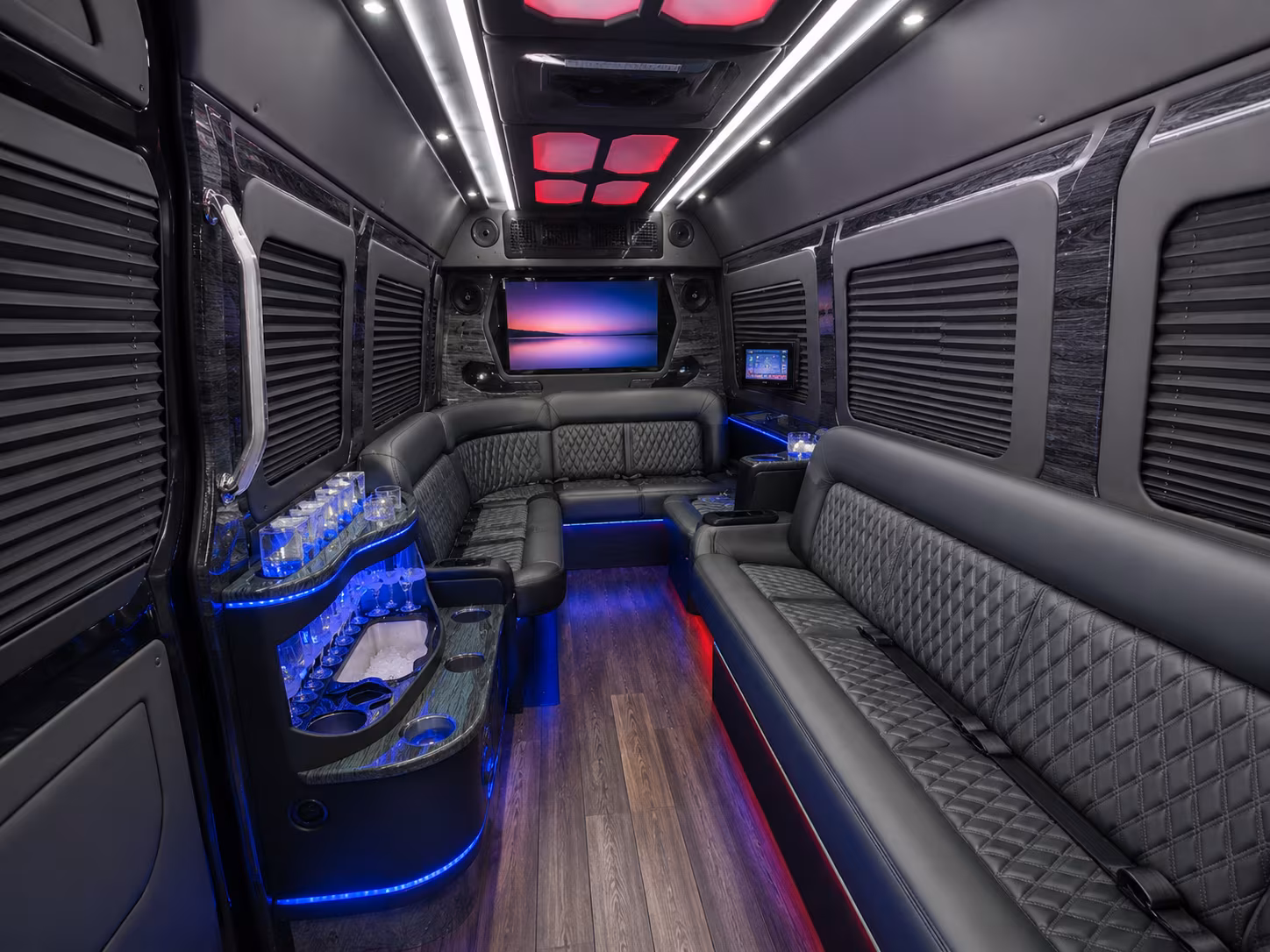 yuma 28 passenger party bus inside